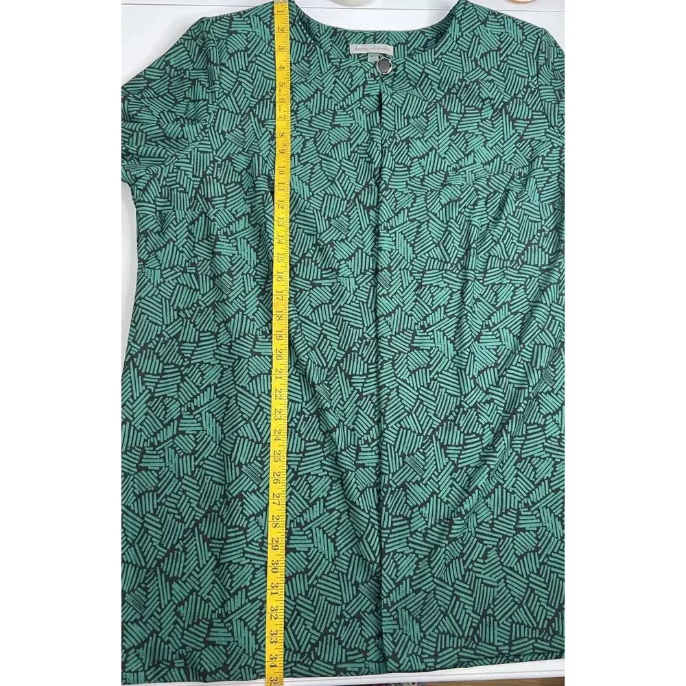 Danny & Nicole Green Geometric Jacket Duster Plus Size Office Wear Size 22W